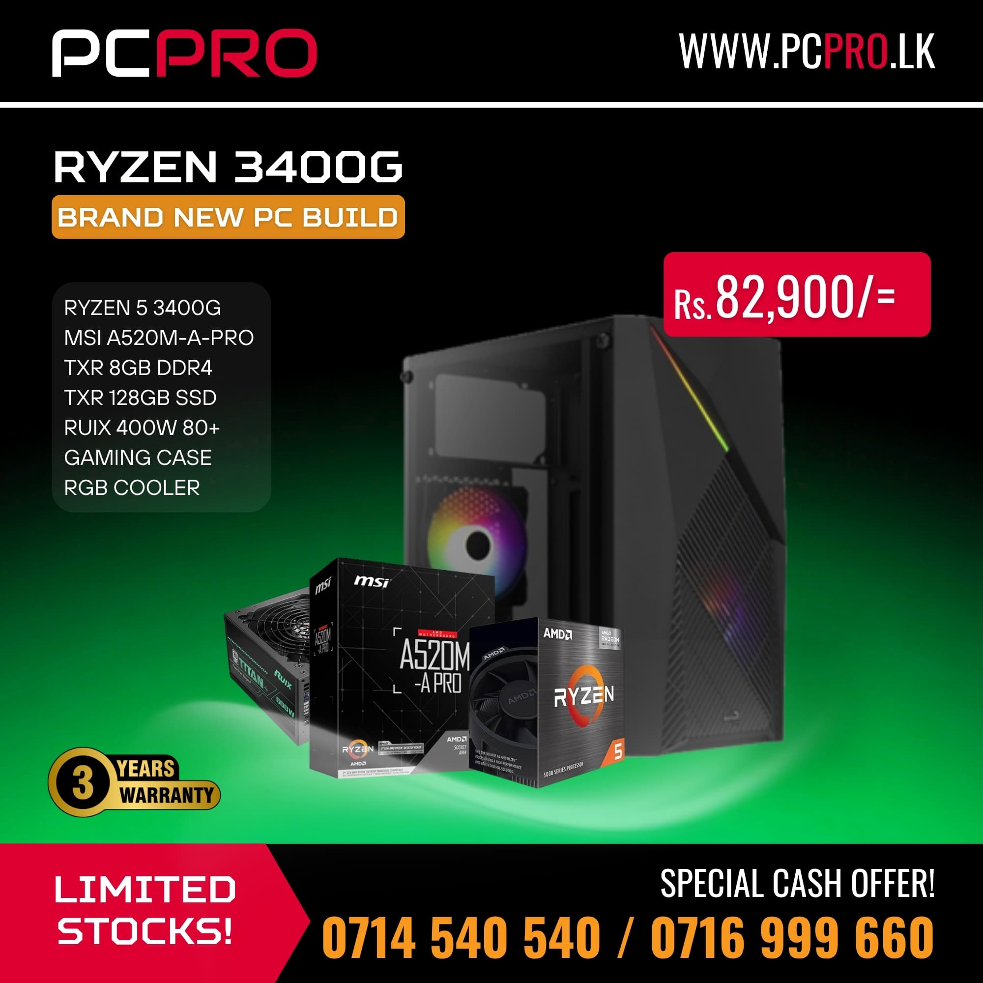 Ryzen 5 3400G Desktop PC Build