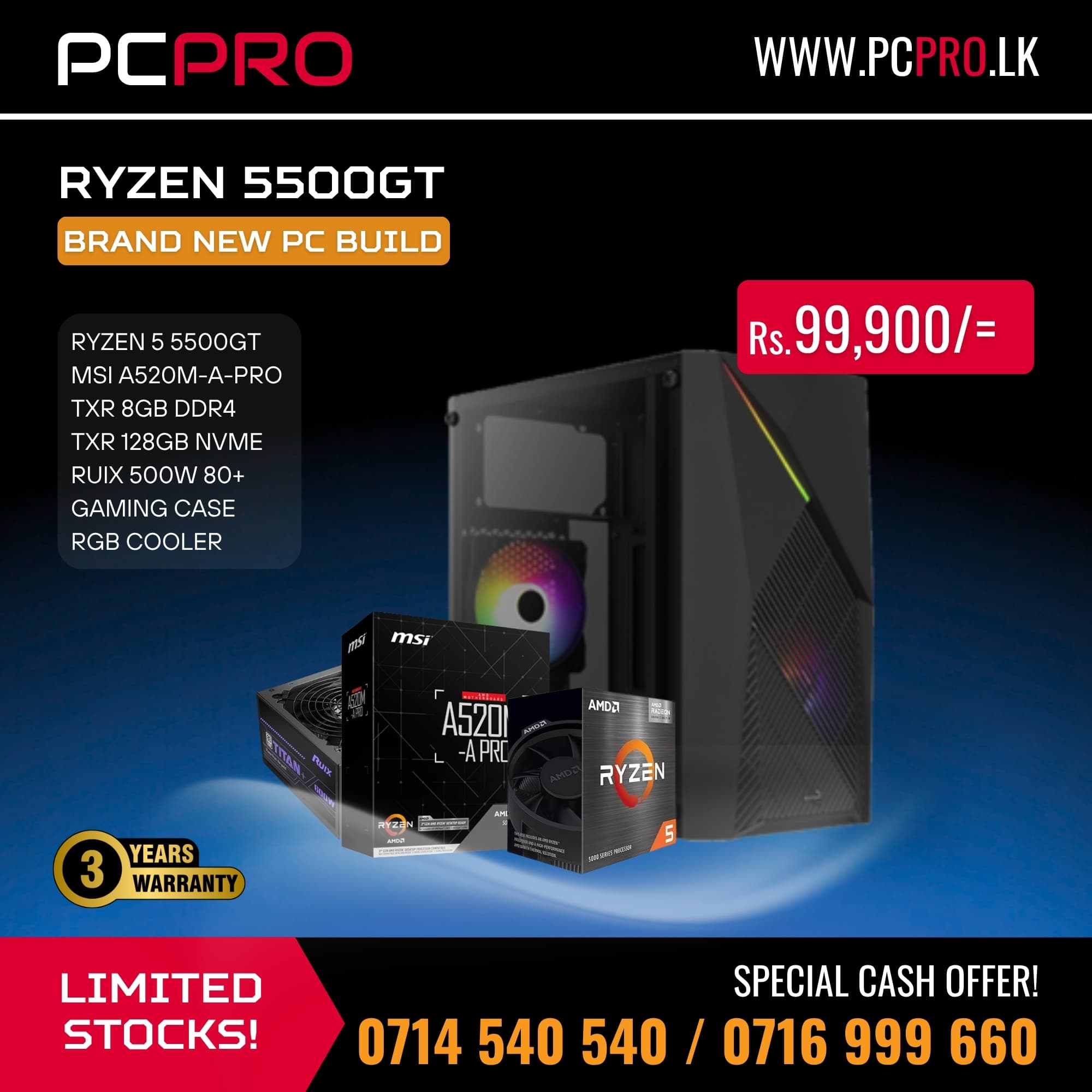 Ryzen 5 5500GT Desktop PC Build