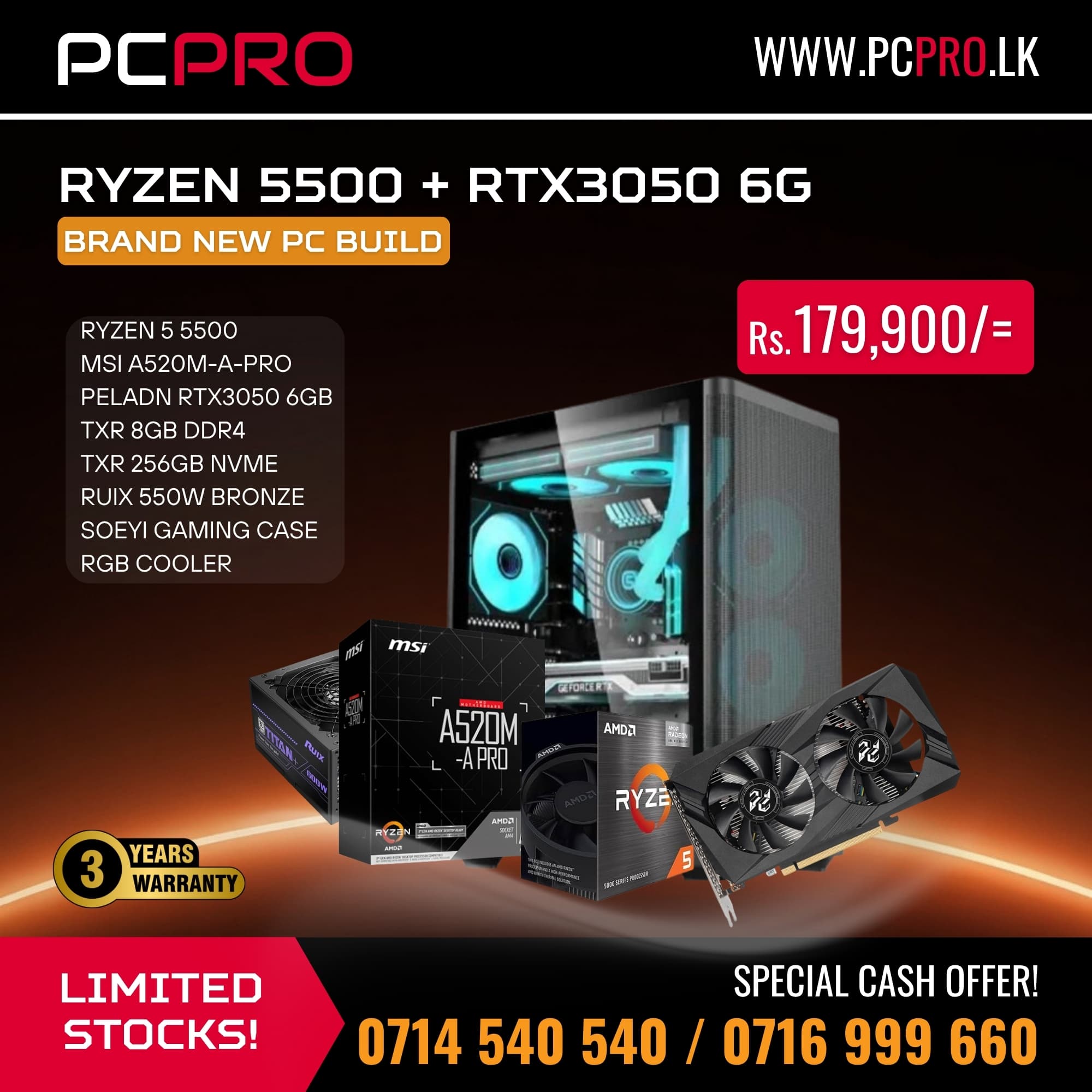 Ryzen 5 5500 with RTX 3050 Desktop PC Build