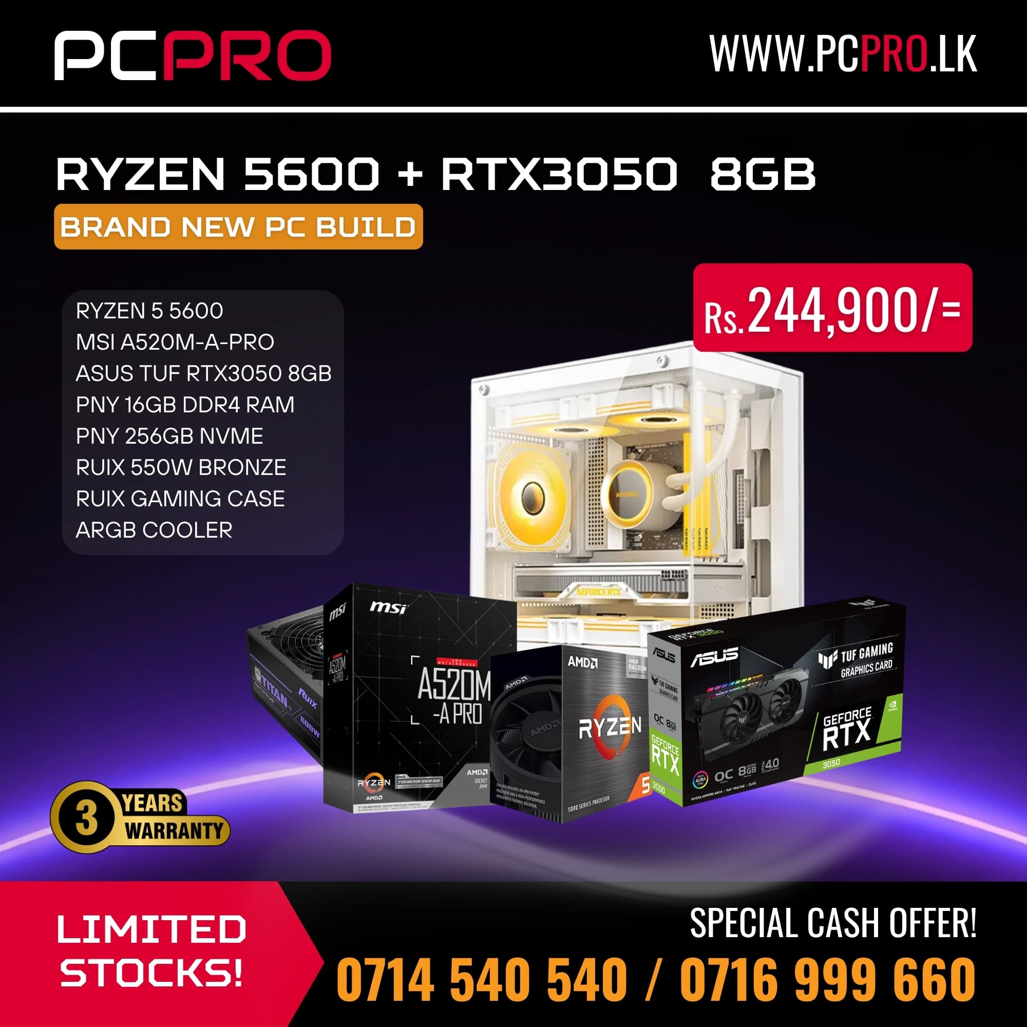 Ryzen 5 5600 with RTX 3050 8GB Desktop PC Build