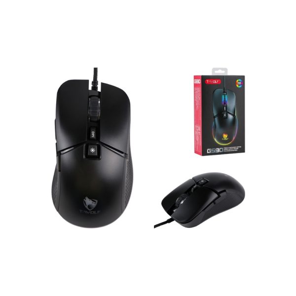 T-wolf g590 wired gaming mouse rgb 12800 dpi - image 3