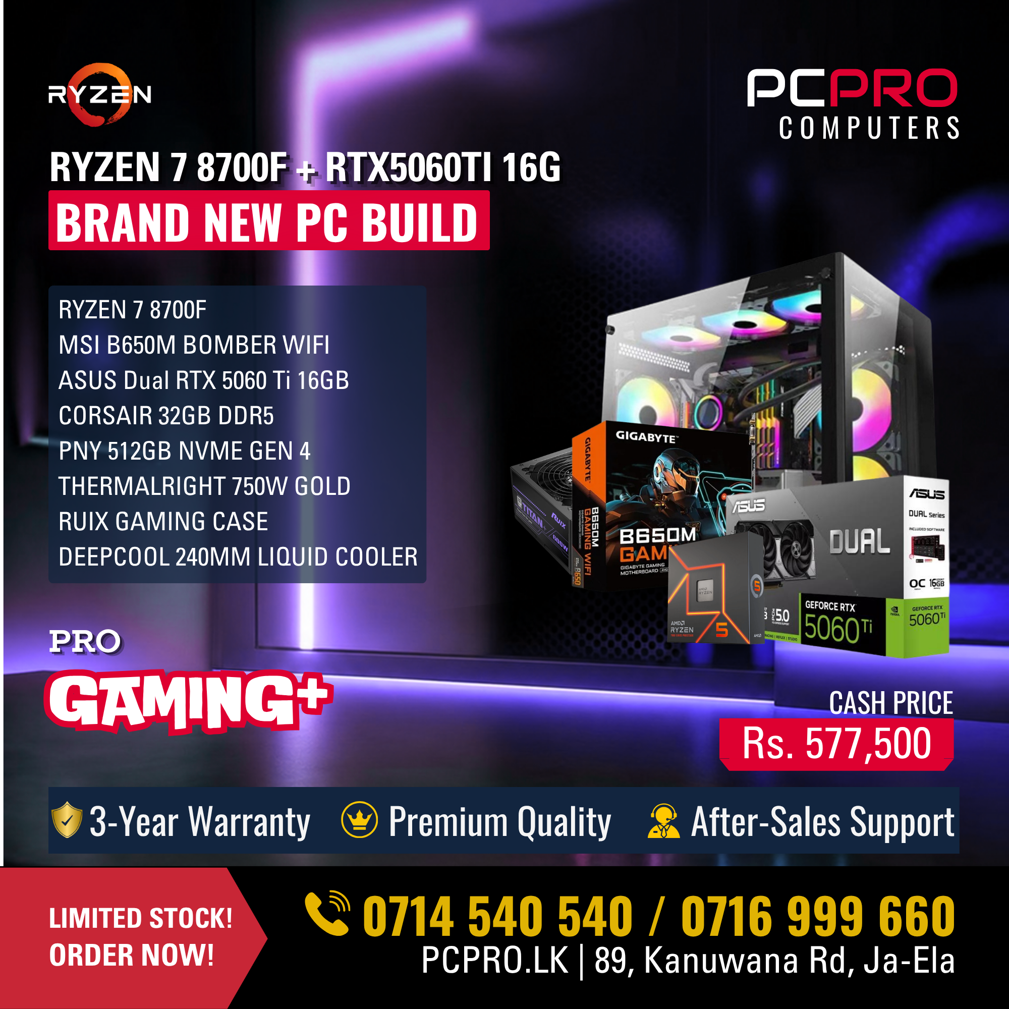 RYZEN 7 8700F WITH RTX 5060TI 16GB DESKTOP PC BUILD 1 RYZEN 7 8700F WITH RTX 5060TI 16GB DESKTOP PC BUILD